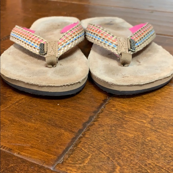 Womens Reef Suede and Tweed Flip Flops - Picture 3 of 4